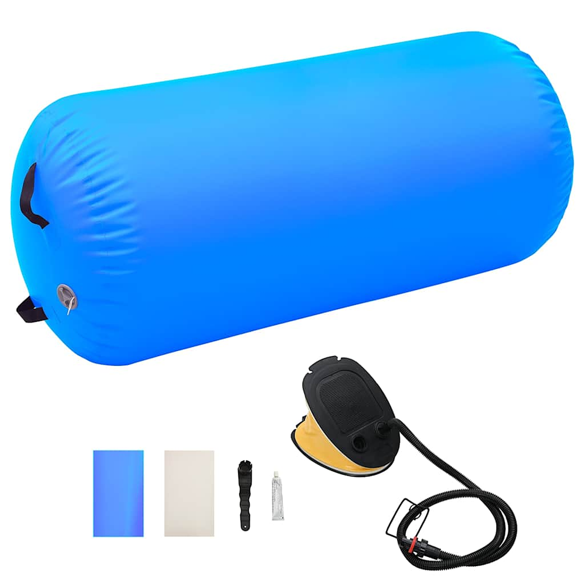 vidaXL Rolo de ginástica/yoga insuflável com bomba 120x75 cm PVC azul 1