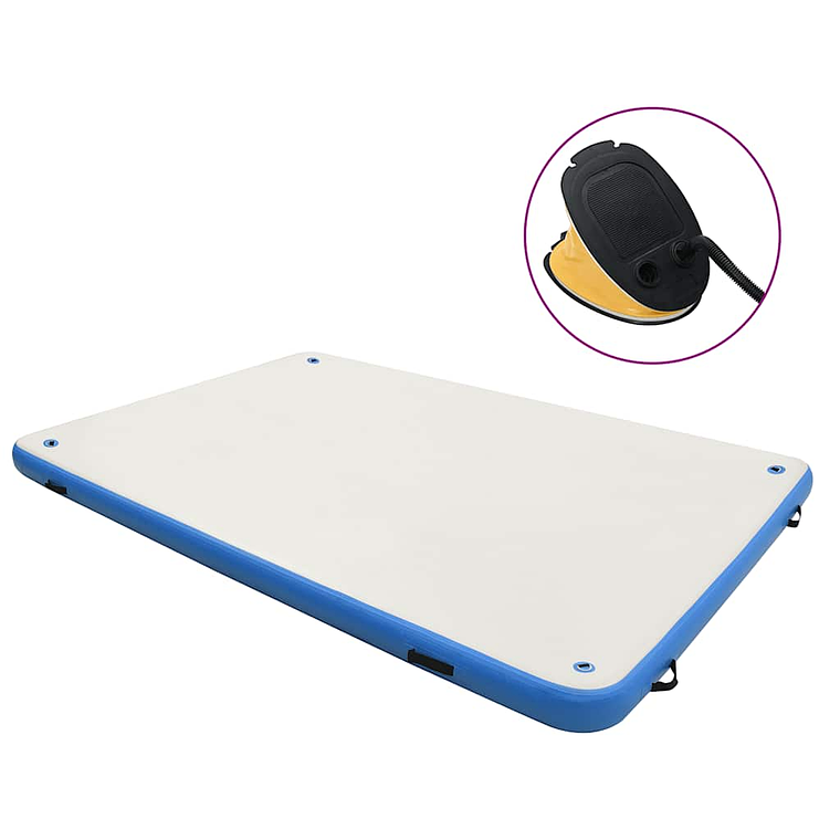 vidaXL Plataforma flutuante insuflável 300x150x15 cm azul e branco 1