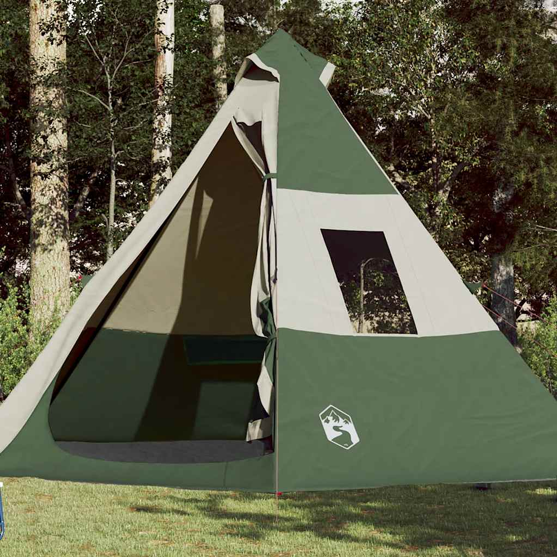 vidaXL Tenda de campismo tipi para 7 pessoas impermeável verde 1