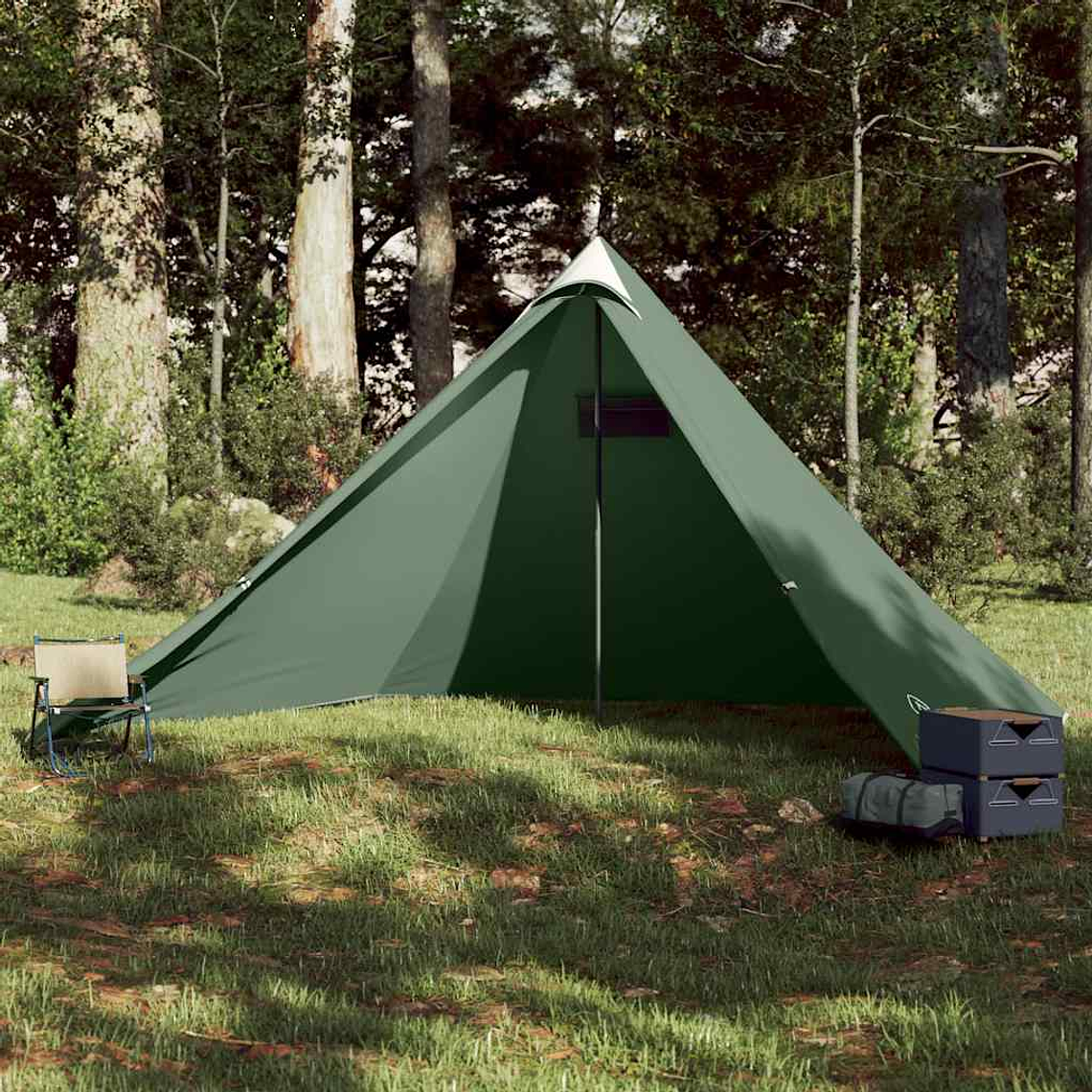 vidaXL Tenda familiar tipi para 7 pessoas impermeável verde 1
