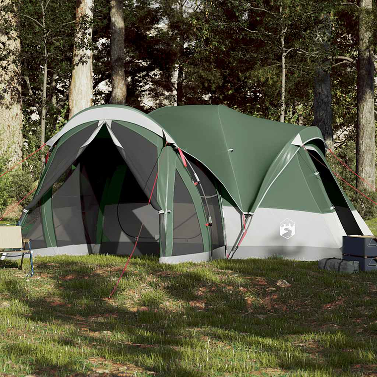 vidaXL Tenda familiar tipi para 8 pessoas impermeável verde 1