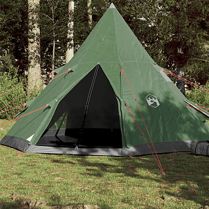 vidaXL Tenda de campismo tipi para 4 pessoas impermeável verde