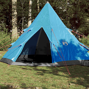 vidaXL Tenda de campismo tipi para 4 pessoas impermeável azul