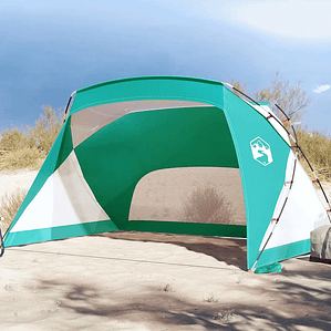 vidaXL Tenda de praia 274x178x170/148 cm poliéster 185T verde-mar