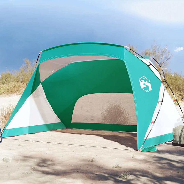 vidaXL Tenda de praia 274x178x170/148 cm poliéster 185T verde-mar 1