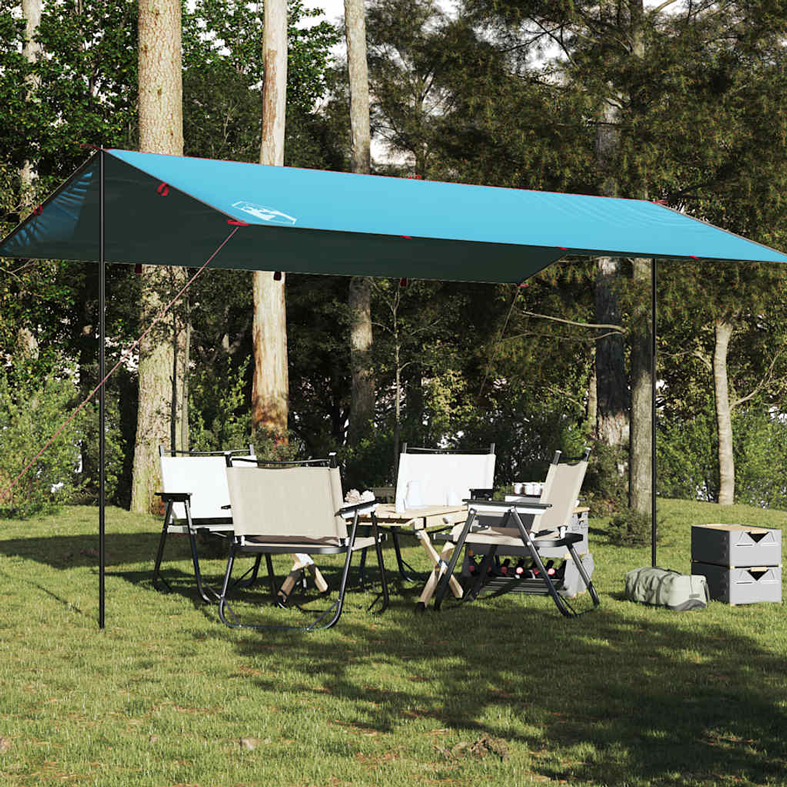 vidaXL Lona de campismo 500x294 cm impermeável azul 1