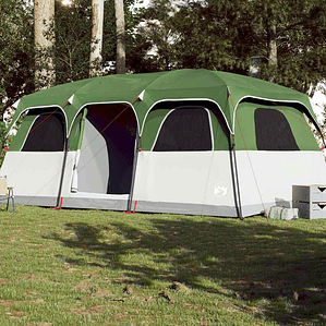 vidaXL Tenda familiar estilo cabana para 10 pessoas impermeável verde
