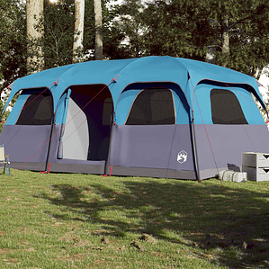 vidaXL Tenda familiar estilo cabana para 10 pessoas impermeável azul