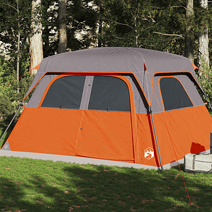 vidaXL Tenda familiar estilo cabana para 6 pessoas impermeável laranja