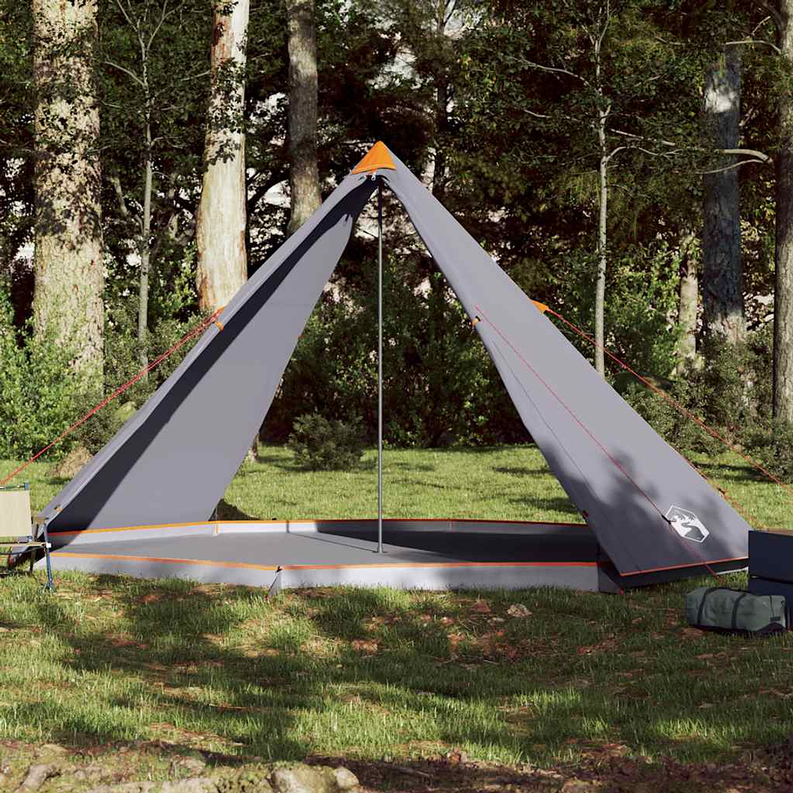 vidaXL Tenda familiar tipi para 8 pessoas impermeável cinza/laranja 1