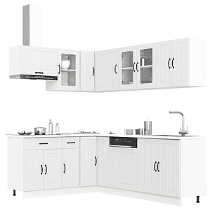 vidaXL 11 peças armário de cozinha conjunto Lucca branco