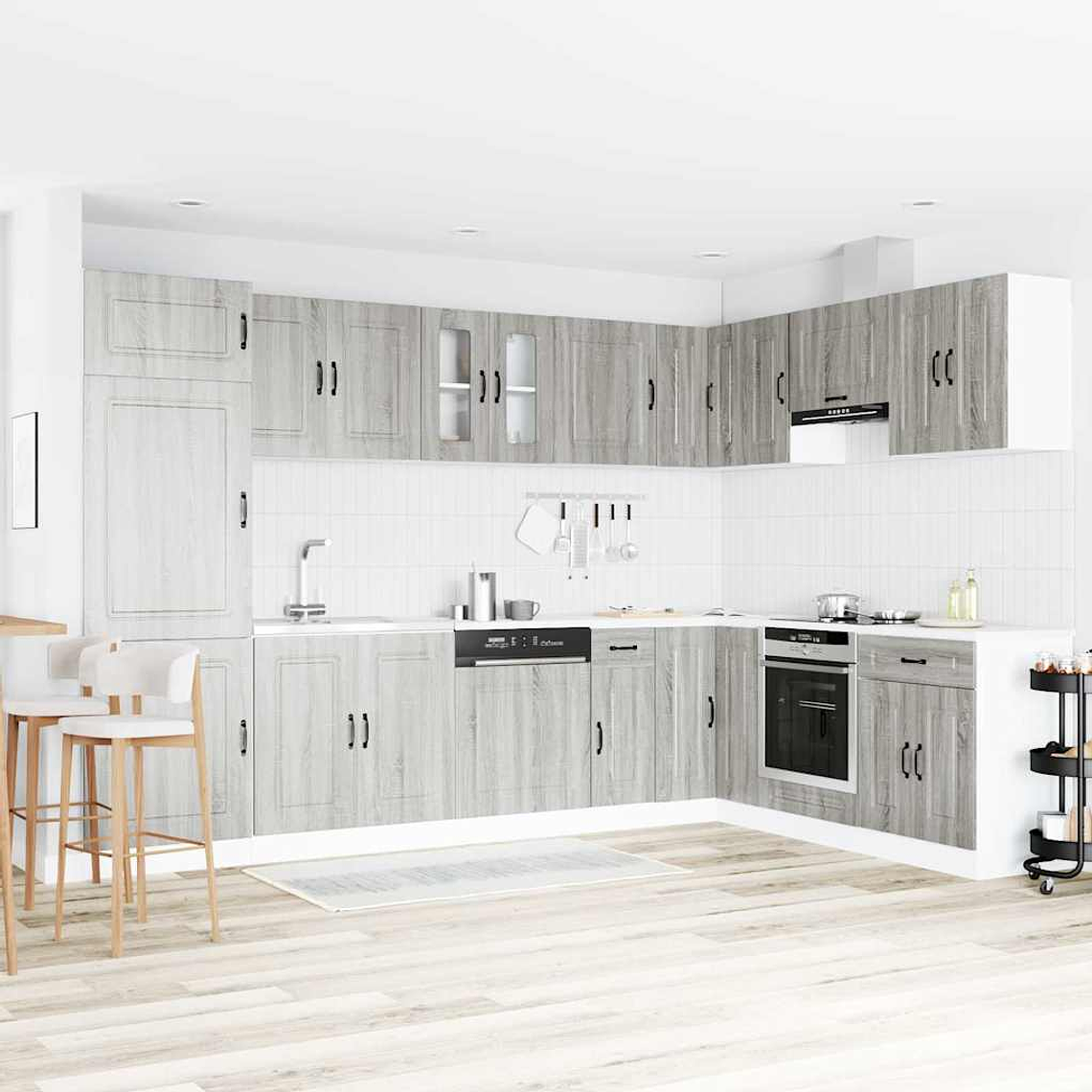 vidaXL Armário de Cozinha Kalmar Cinza Sonoma 80 x 46 x 81,5 cm 1