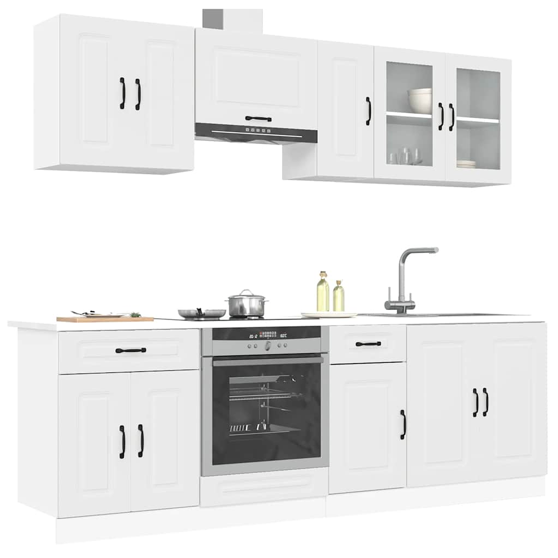 vidaXL 8 peças armário de cozinha conjunto Kalmar branco 1
