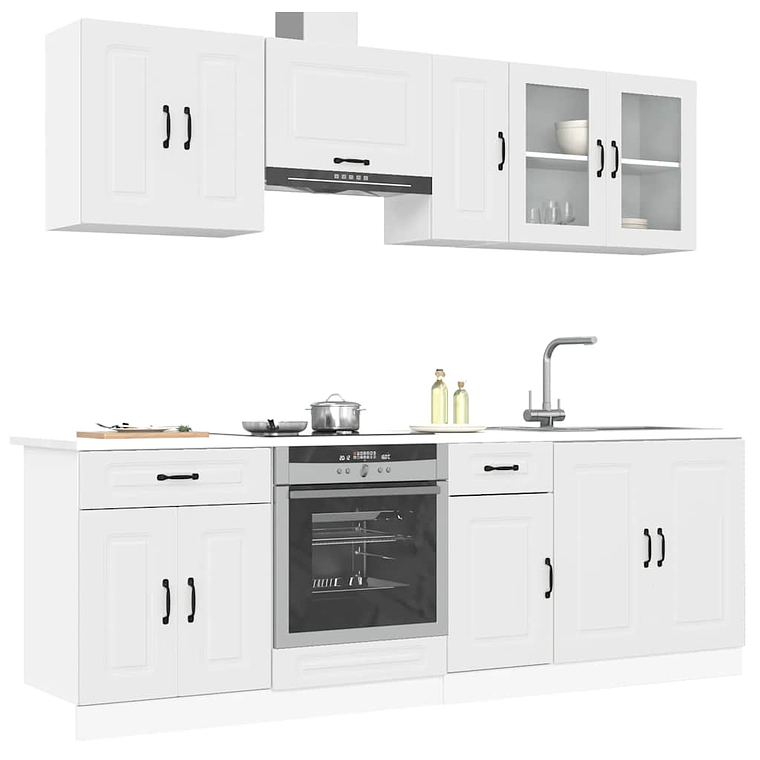 vidaXL 8 peças armário de cozinha conjunto Kalmar branco 1