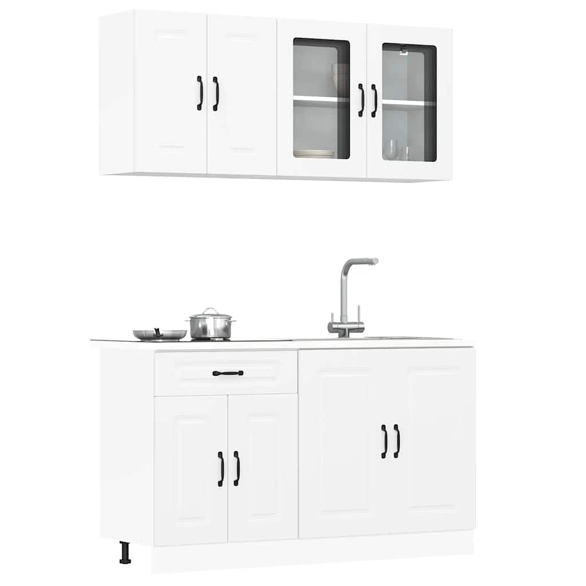 vidaXL 4 peças armário de cozinha conjunto Kalmar branco 1