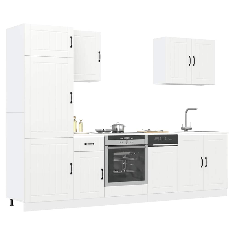 vidaXL 7 peças armário de cozinha conjunto Lucca branco 1