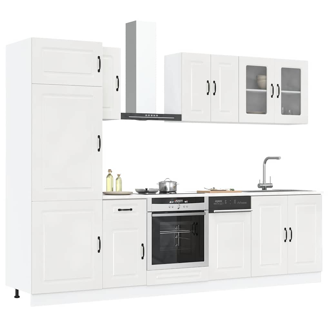 vidaXL 8 peças armário de cozinha conjunto Kalmar branco brilhante 1