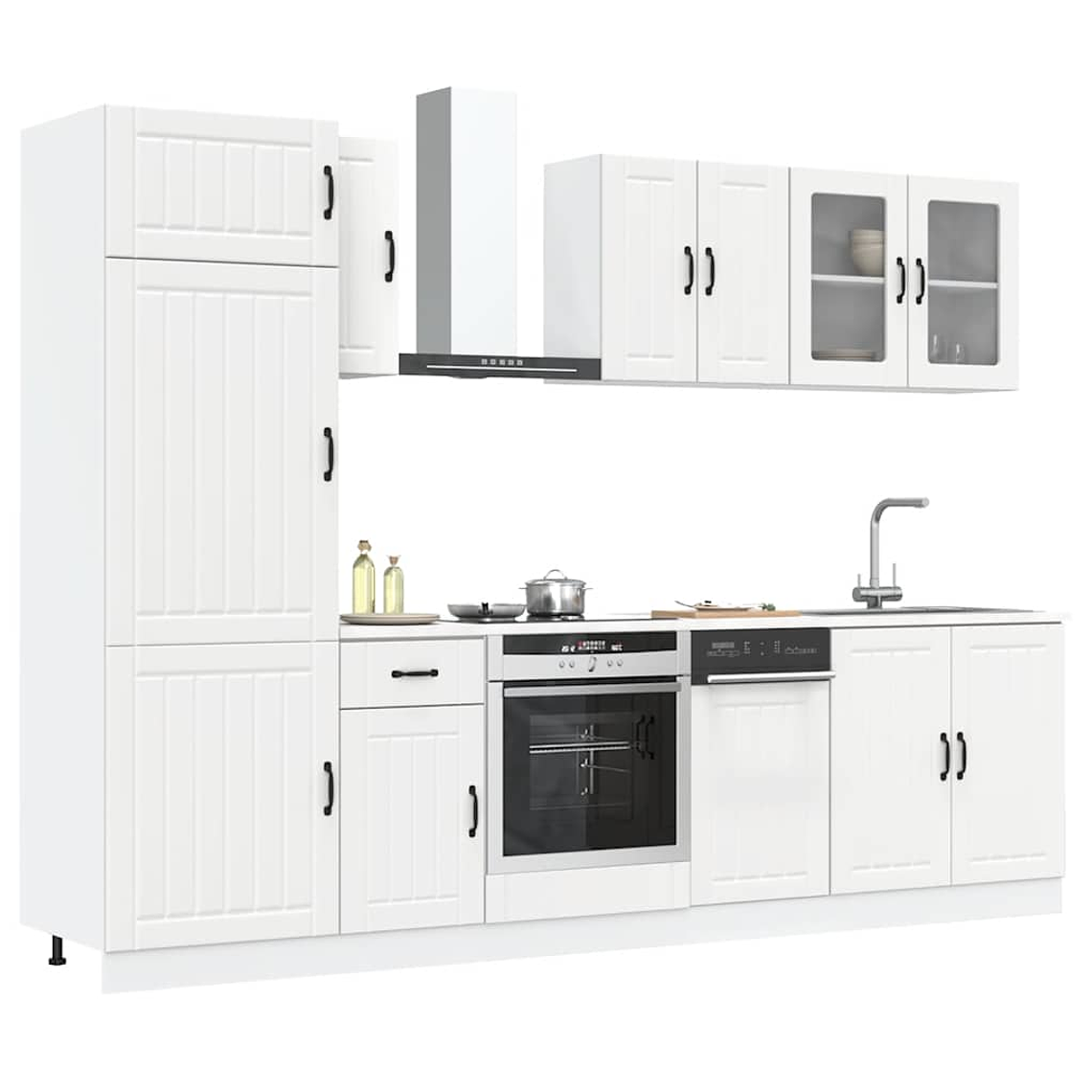 vidaXL 8 peças armário de cozinha conjunto Lucca branco 1