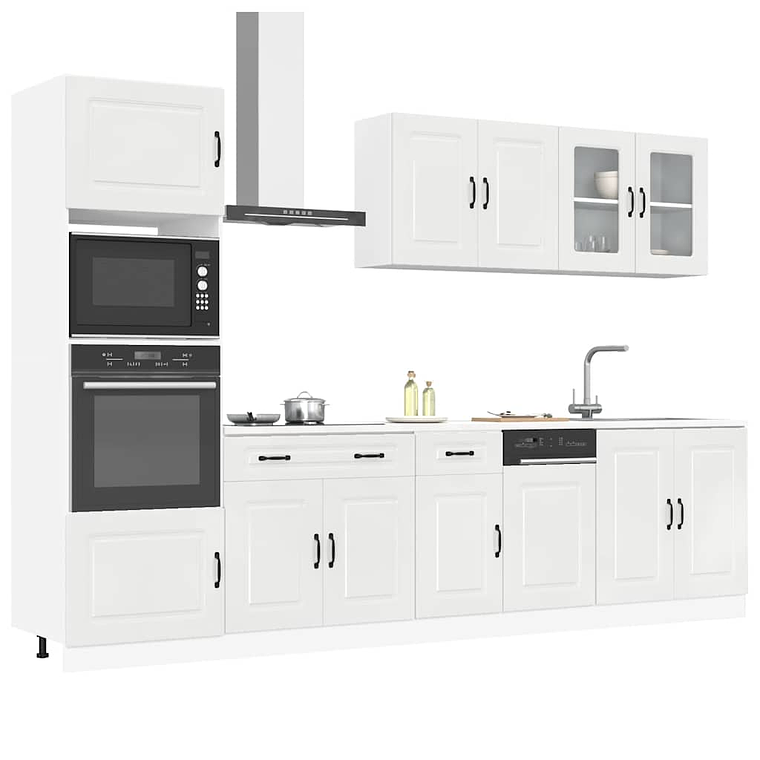 vidaXL 7 peças armário de cozinha conjunto Kalmar branco brilhante 1
