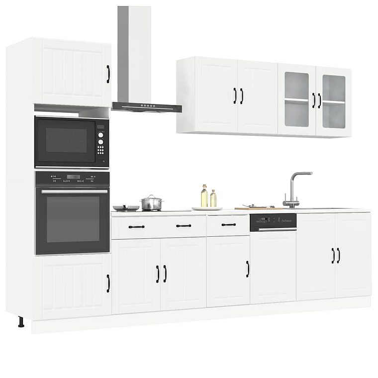vidaXL 7 peças armário de cozinha conjunto Kalmar branco 1