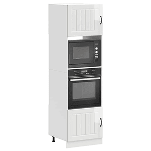 vidaXL Armários forno 2pcs Lucca derivados madeira branco brilhante