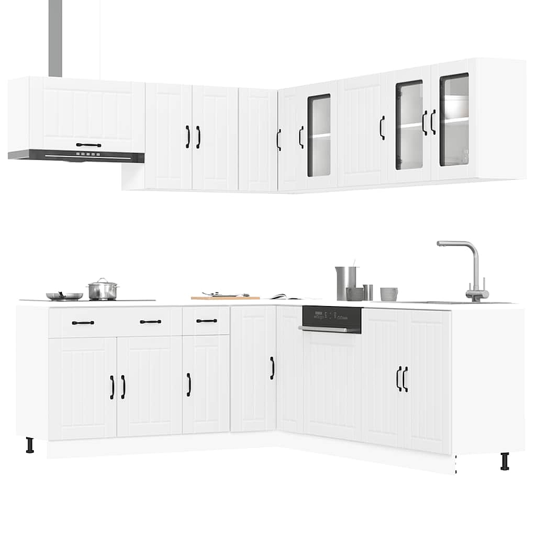 vidaXL 11 peças armário de cozinha conjunto Lucca branco 1