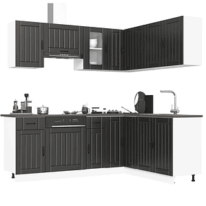 vidaXL 11 peças armário de cozinha conjunto Kalmar preto