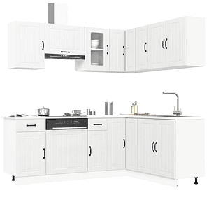 vidaXL 11 peças armário de cozinha conjunto Lucca branco