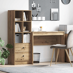 vidaXL Mesa com gaveta 2 pcs Carvalho Artesanal