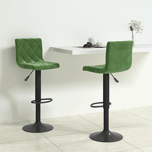 vidaXL Bancos de bar 2 pcs veludo verde-escuro