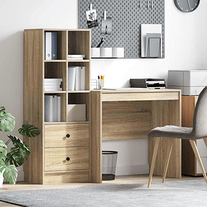 vidaXL Mesa com gaveta 2 pcs Carvalho Sonoma