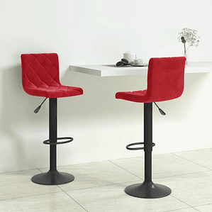 vidaXL Bancos de bar 2 pcs veludo vermelho tinto