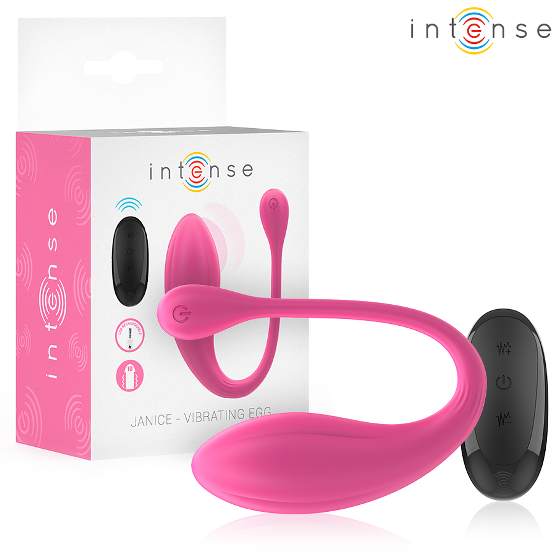 INTENSE - VIBRADOR JANICE U DUPLA ESTIMULAÇÃO 10 VIBRAÇÕES ROSA CONTROLE REMOTO 1