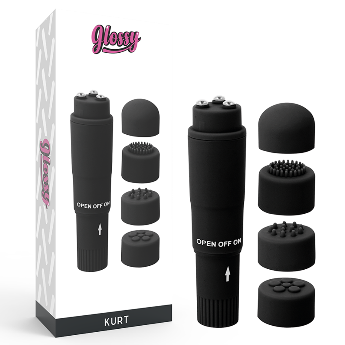 GLOSSY - MASSAGER DE BOLSO KURT PRETO 1