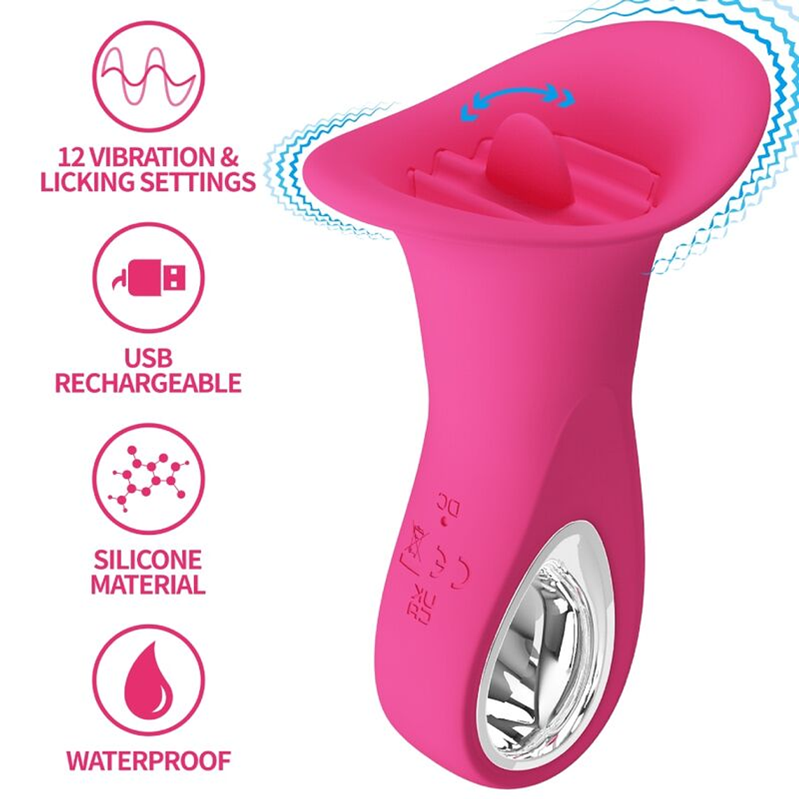 PRETTY LOVE - CLYDE VIBRADOR ORAL LÍNGUA VIBRANTE 12 VIBRAÇÕES ROSA 1