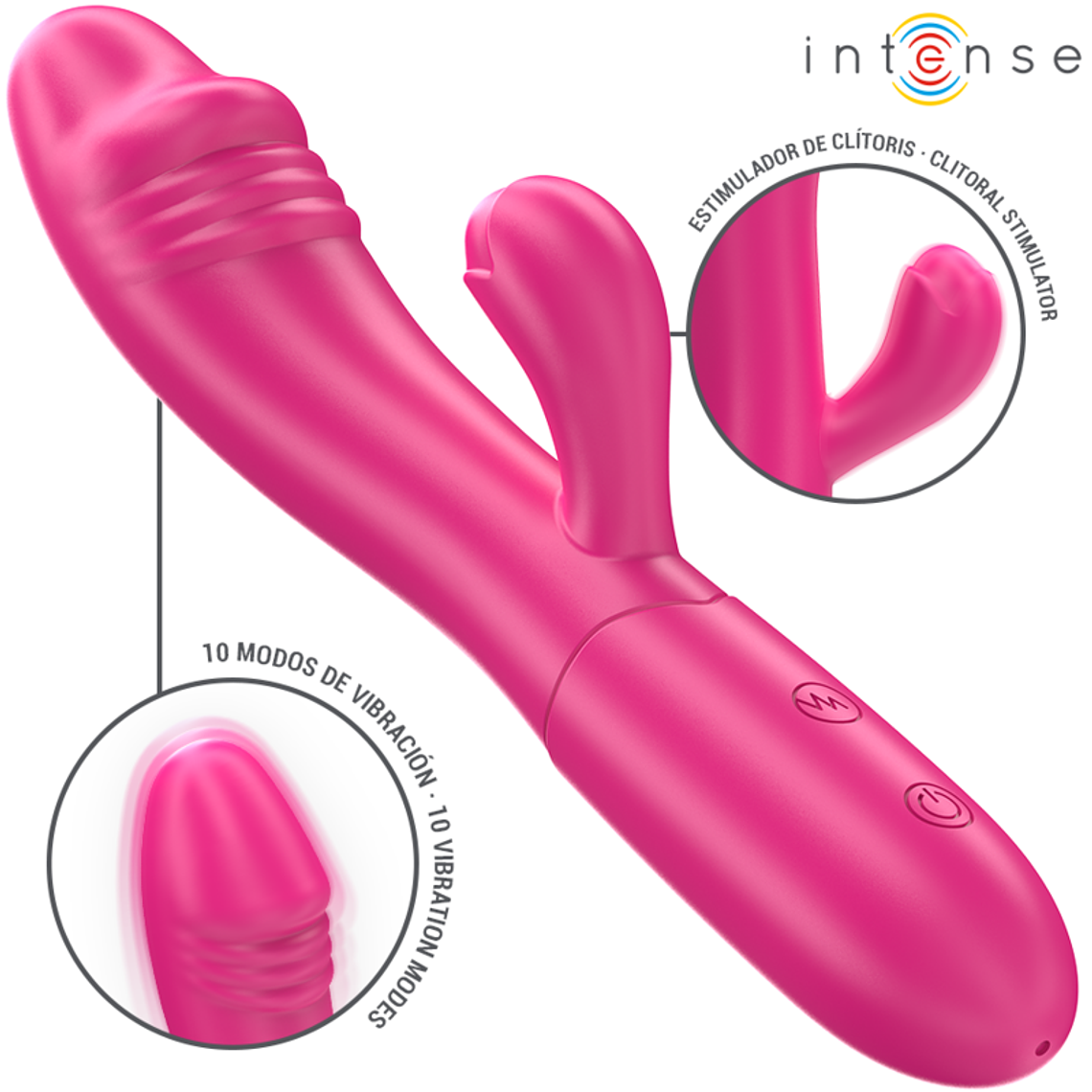 INTENSE - IVY VIBRADOR FLEXÍVEL 10 VIBRAÇÕES COM LÍNGUA ESTIMULANTE ROSA 1