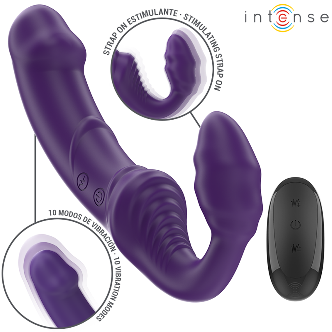 INTENSE - JILL VIBRADOR DUPLO 20 CM ROXO CONTROLE REMOTO 1