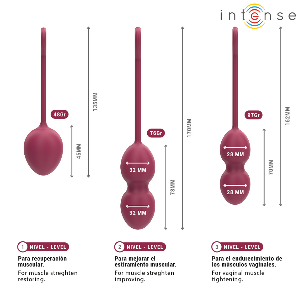 INTENSE - KIT CHARLI KEGEL BALL BURGUNDY 1