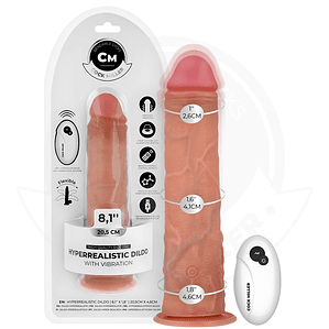 COCK MILLER - DILDO REALISTA COM VENTOSA E CONTROLE REMOTO VIBRAÇÃO 20,5 CM