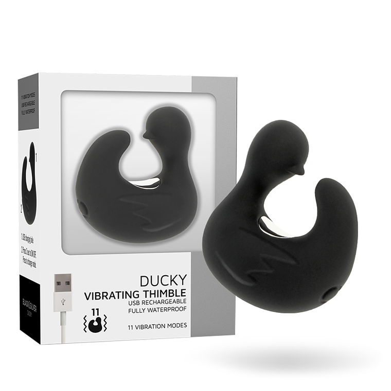 BLACK&SILVER - DEDAL DE PATO ESTIMULANTE DE SILICONE RECARREGÁVEL DUCKYMANIA 1