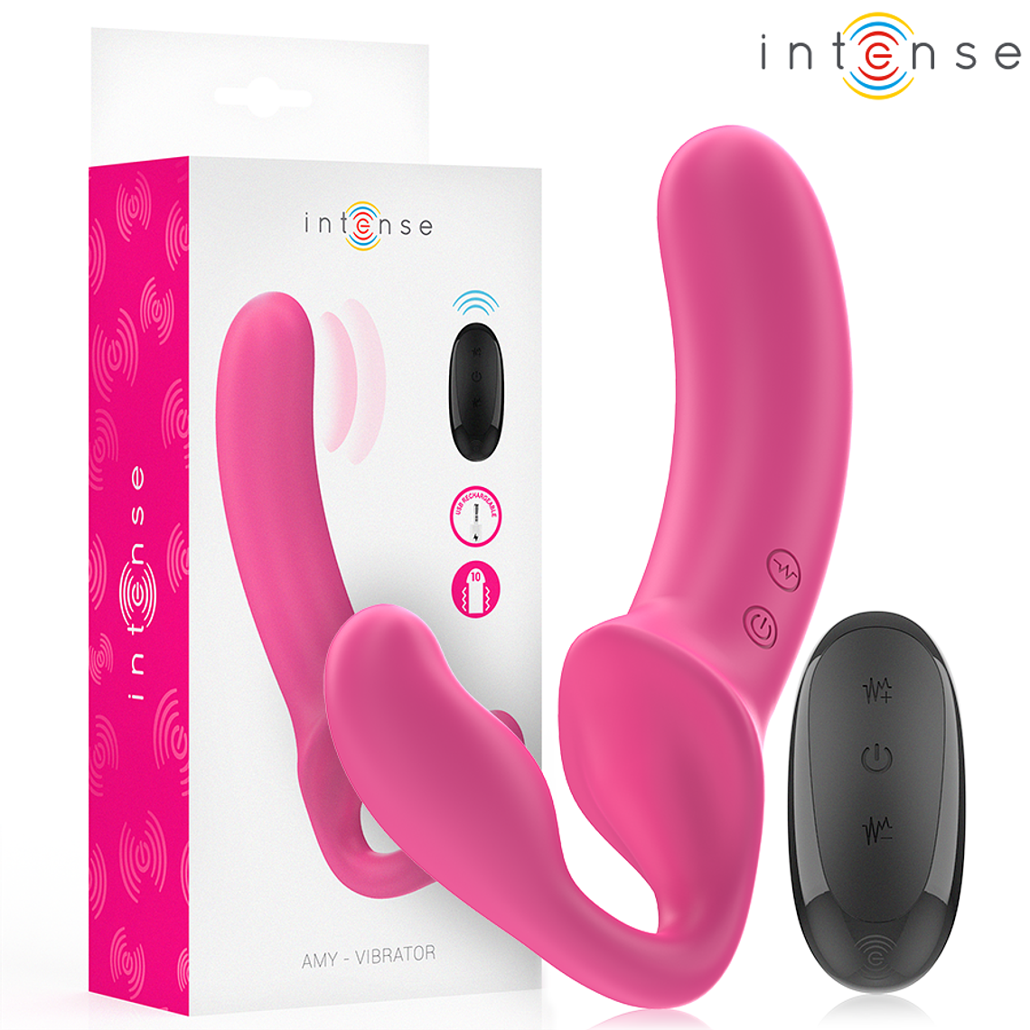 INTENSE - AMY VIBRADOR DUPLO 20 CM ROSA CONTROLE REMOTO 1