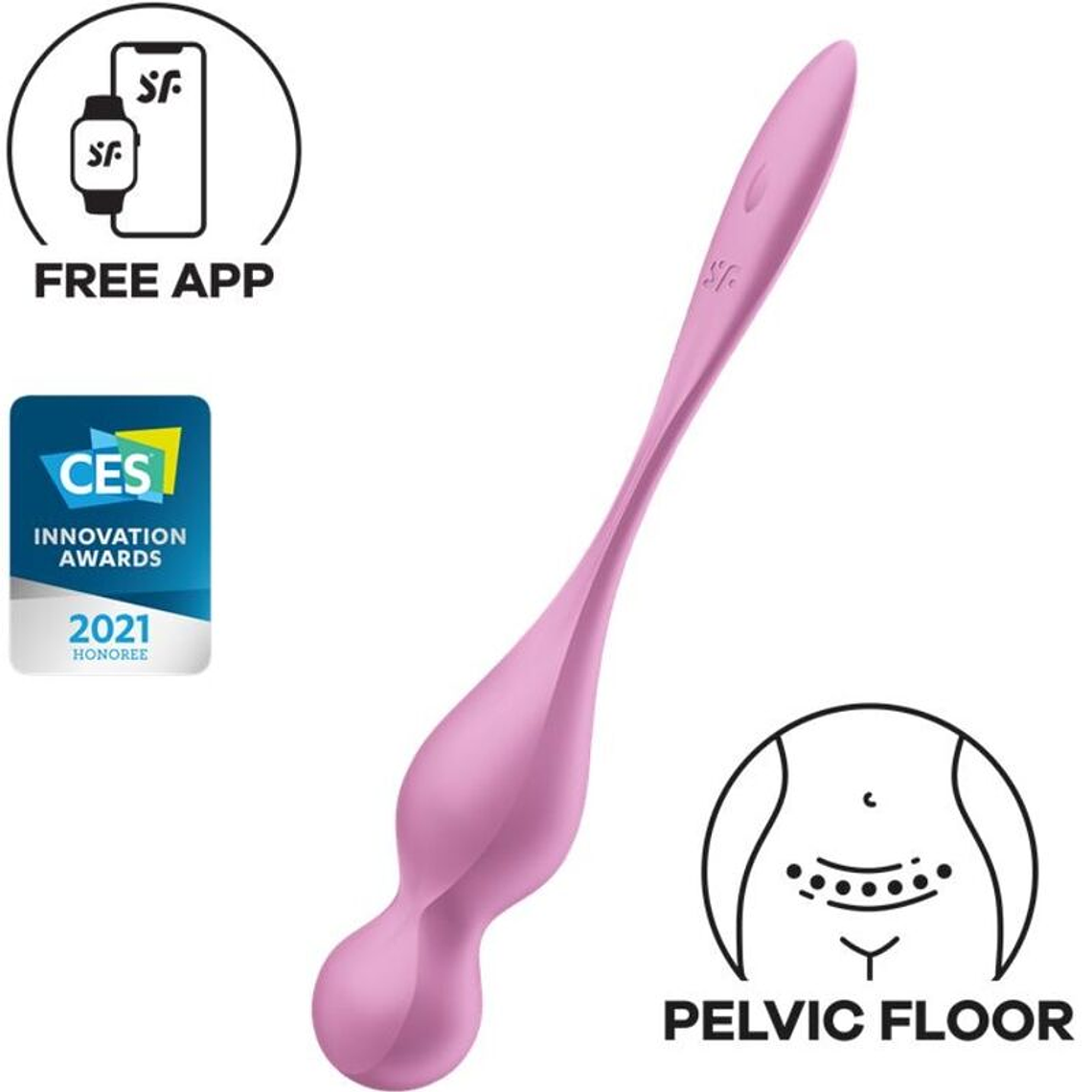 SATISFYER - BOLAS DE KEGEL VIBRANTES LOVE BIRDS ROSA 1