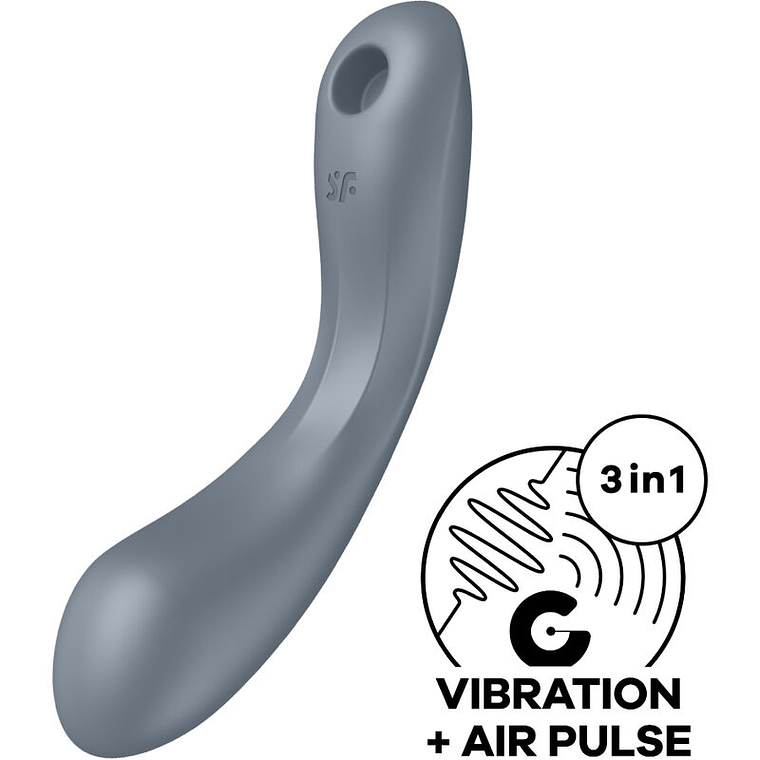 SATISFYER - CURVE TRINITY 1 AIR PULSE VIBRATION GREY 1