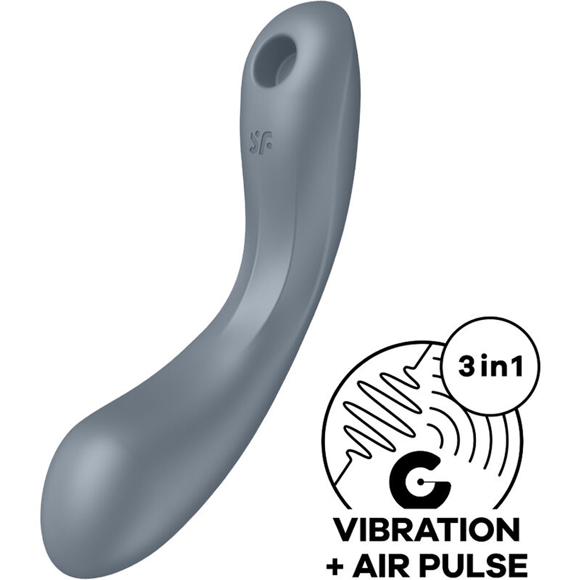 SATISFYER - CURVE TRINITY 1 AIR PULSE VIBRATION GREY 1