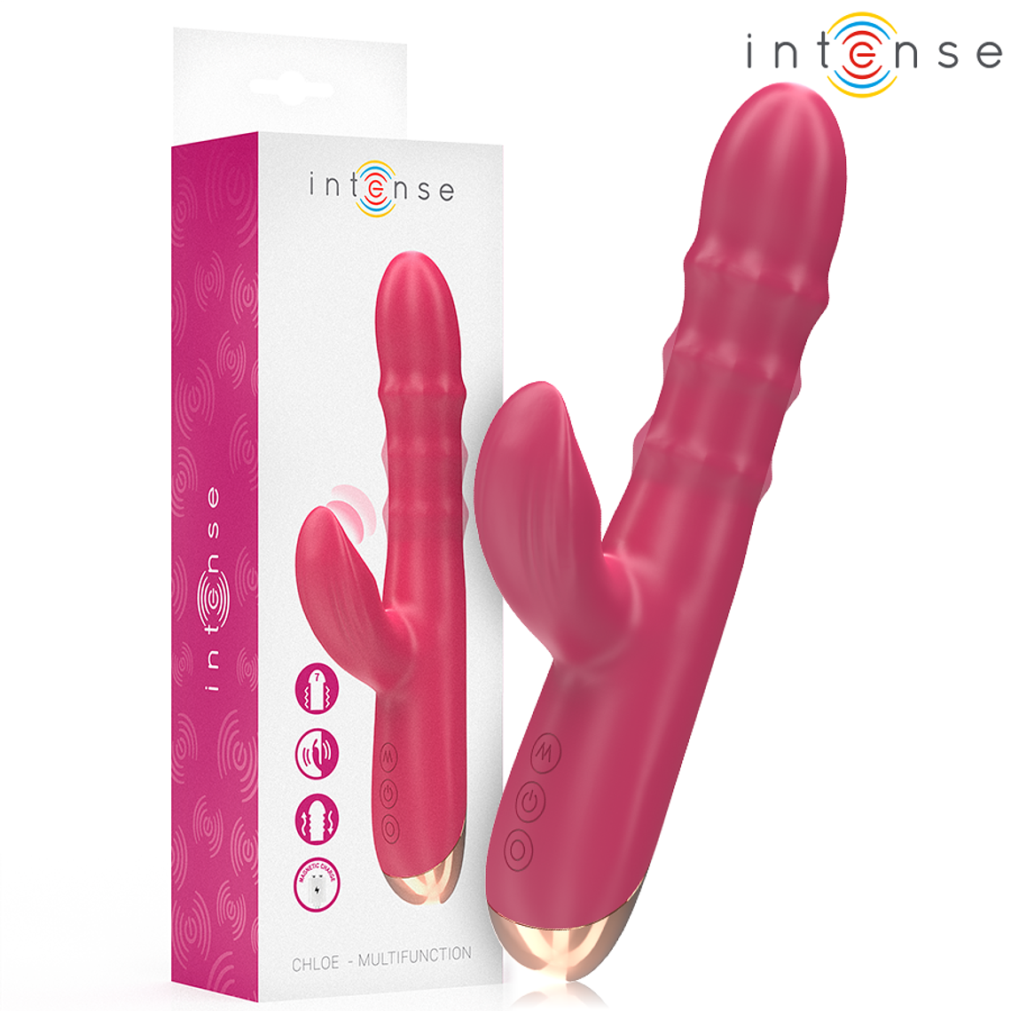 INTENSE - CHLOE VIBRADOR MULTIFUNCIONAL 3 EM 1 VERMELHO 1