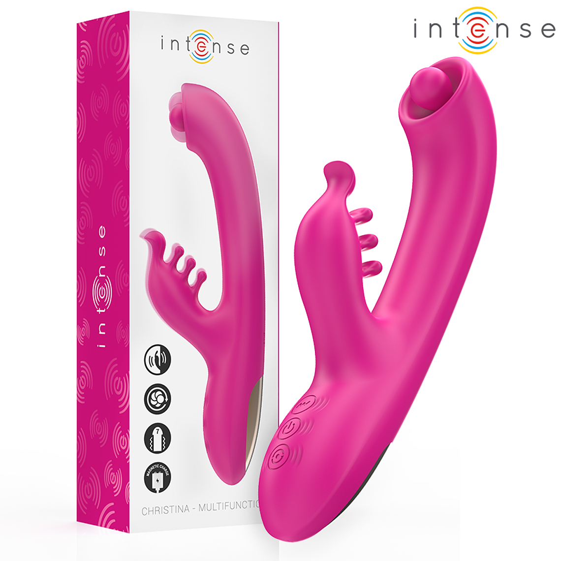 INTENSE - CHRISTINA MULTIFUNCIONAL RABBIT VIBRADOR 22,5 CM ROSA 1