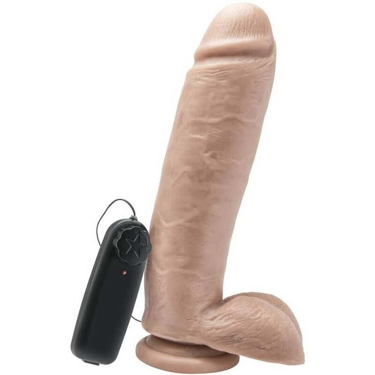 GET REAL - DILDO 25,5 CM COM BOLAS VIBRADOR PELE 1
