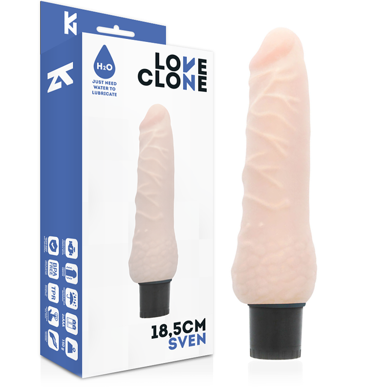 LOVECLONE - VIBRADOR AUTO LUBRIFICANTE SVEN 18.5 CM -O- 3.3 CM 1