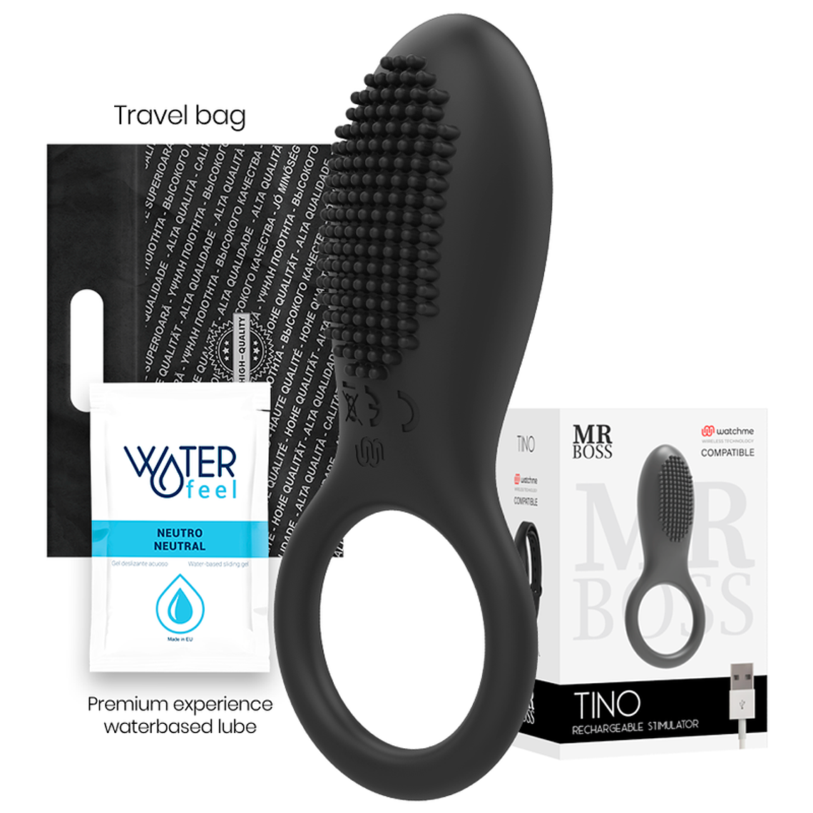 MR BOSS - ANEL ESTIMULADOR TINO COMPATÍVEL COM A TECNOLOGIA WATCHME WIRELESS 1