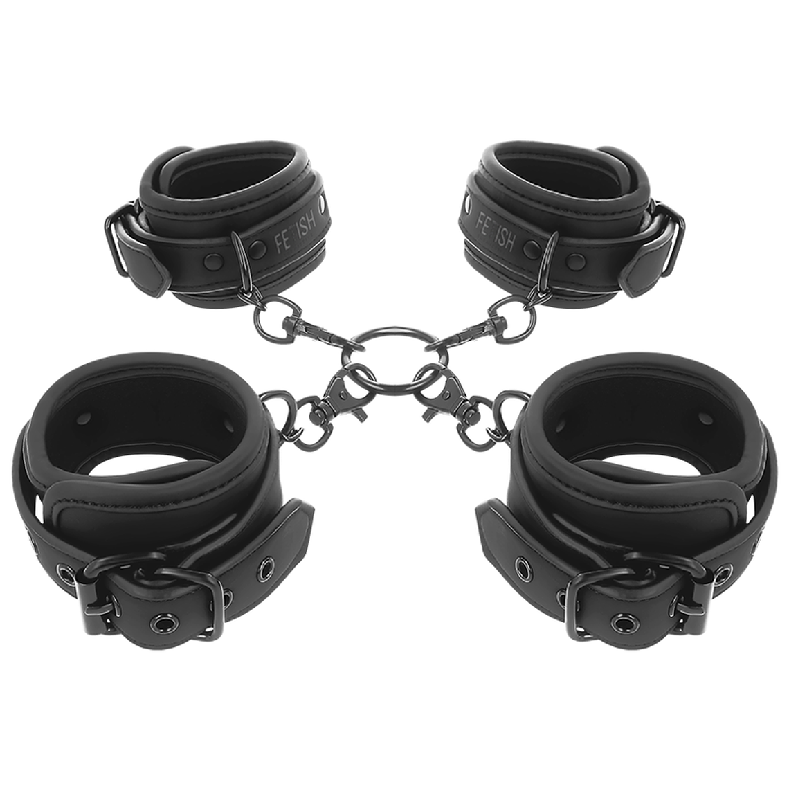 FETISH SUBMISSIVE - CONJUNTO DE ALGEMAS DE MÃOS E TORNOZELO COM FORRO DE NOPRENE 1